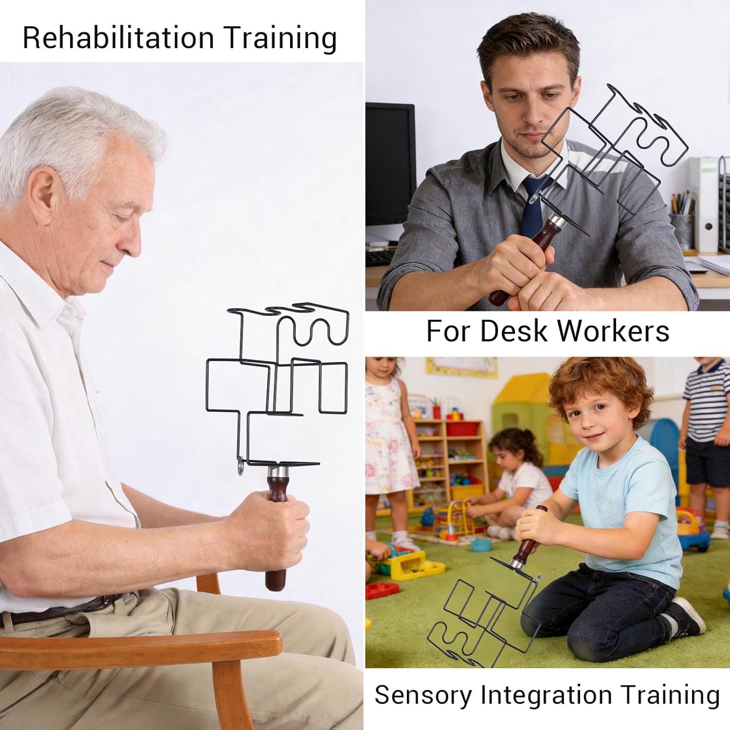 Hand & Wrist Exerciser with 34 Challenge Turns, Fine Motor Skill Trainer with 2 Difficulty Levels for Grip Strength & Dexterity, Portable Occupational Therapy Tool for Home(Black)