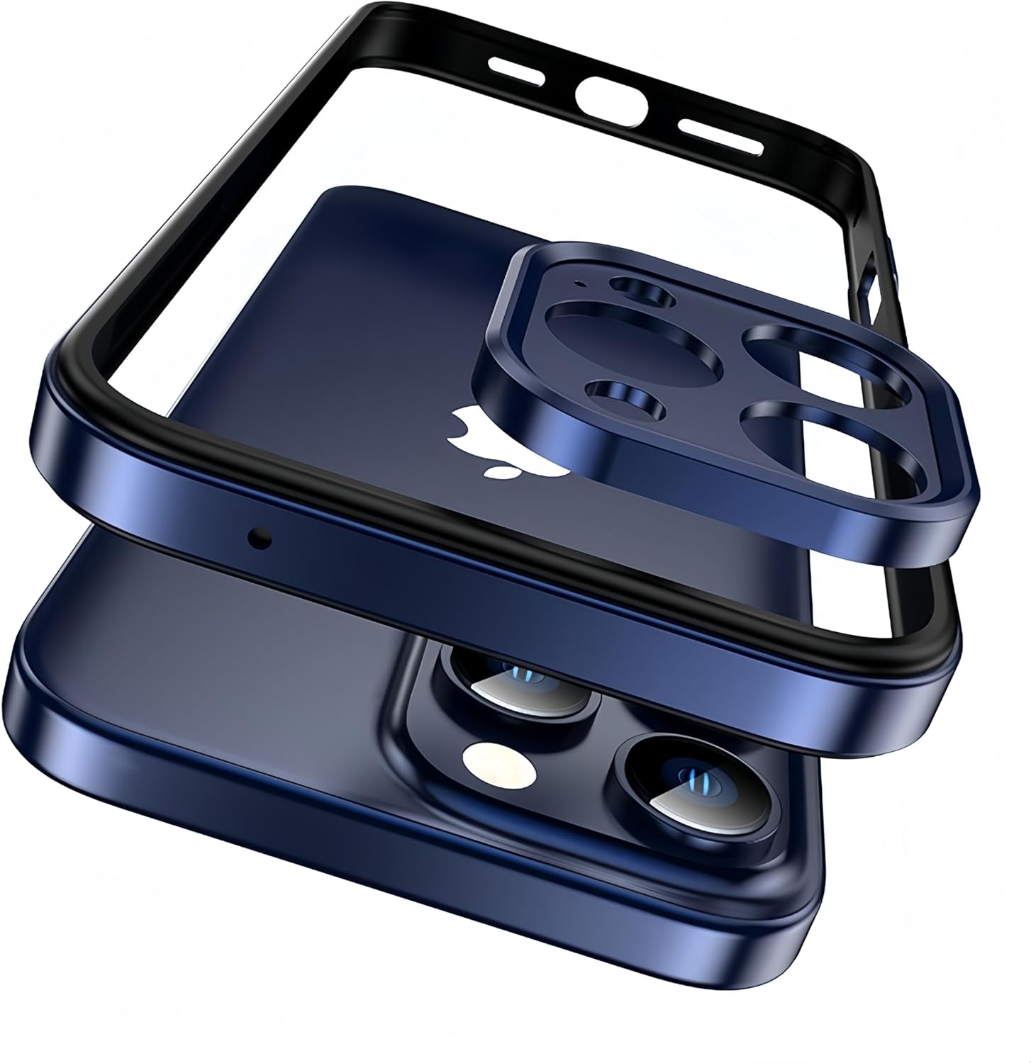Metal Aluminum Alloy Phone Bumper Case for iPhone 16 15 Pro Max with Camera Lens Protection Shockproof Silicone Inner Pad Heat Dissipation Frame Cover (Black, iPhone 15 Pro Max)