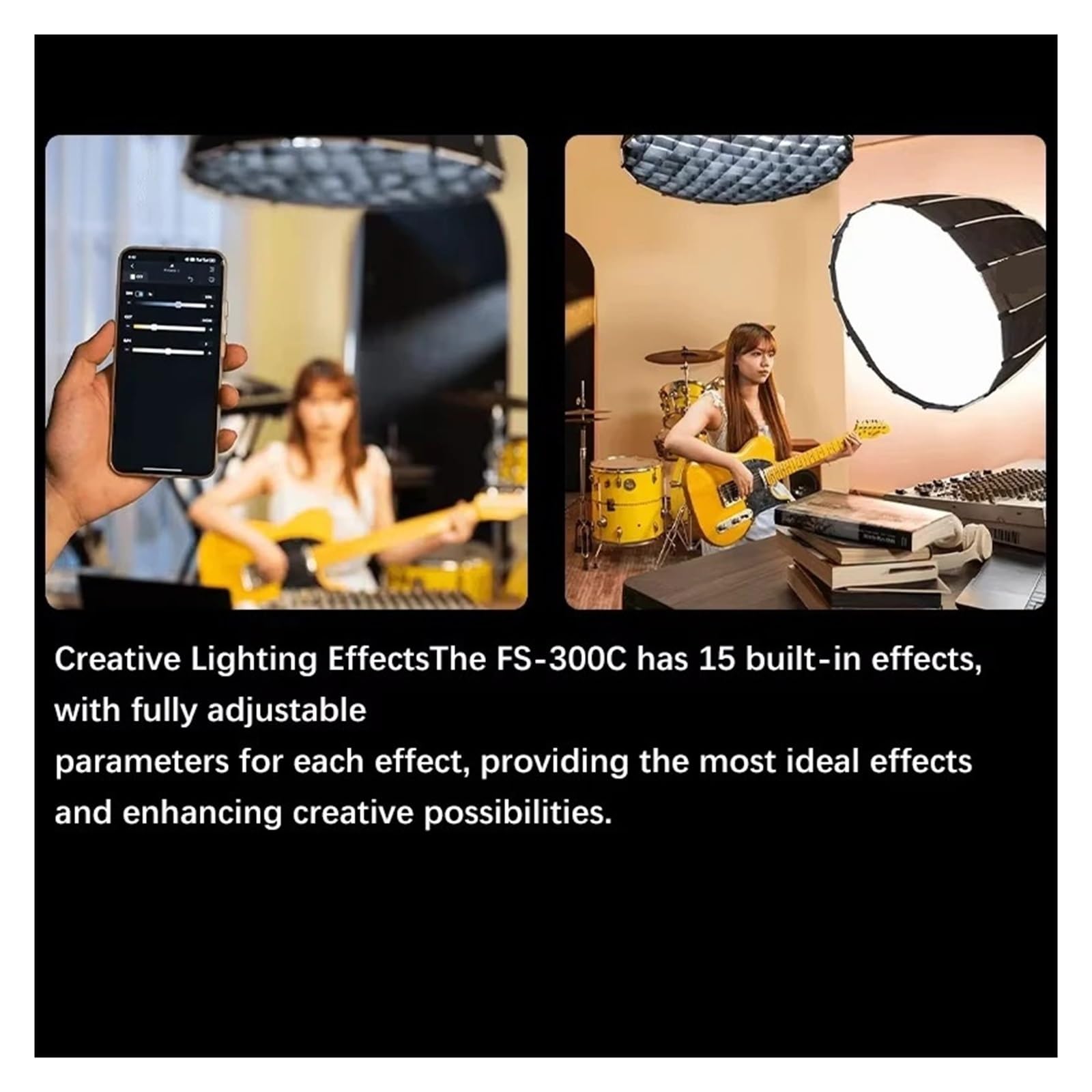 Foco LED RGB Monolight De 300 W, 2700 K-6500 K, For Fotografía Y Vídeo, Lámpara COB For Exteriores Excelente Brillo