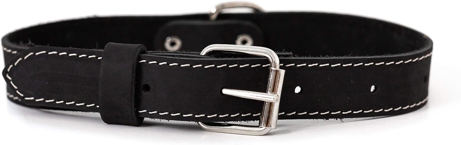 Affordable European Luxury Soft Leather Adjustable Buckle Dog Collar Made in USA