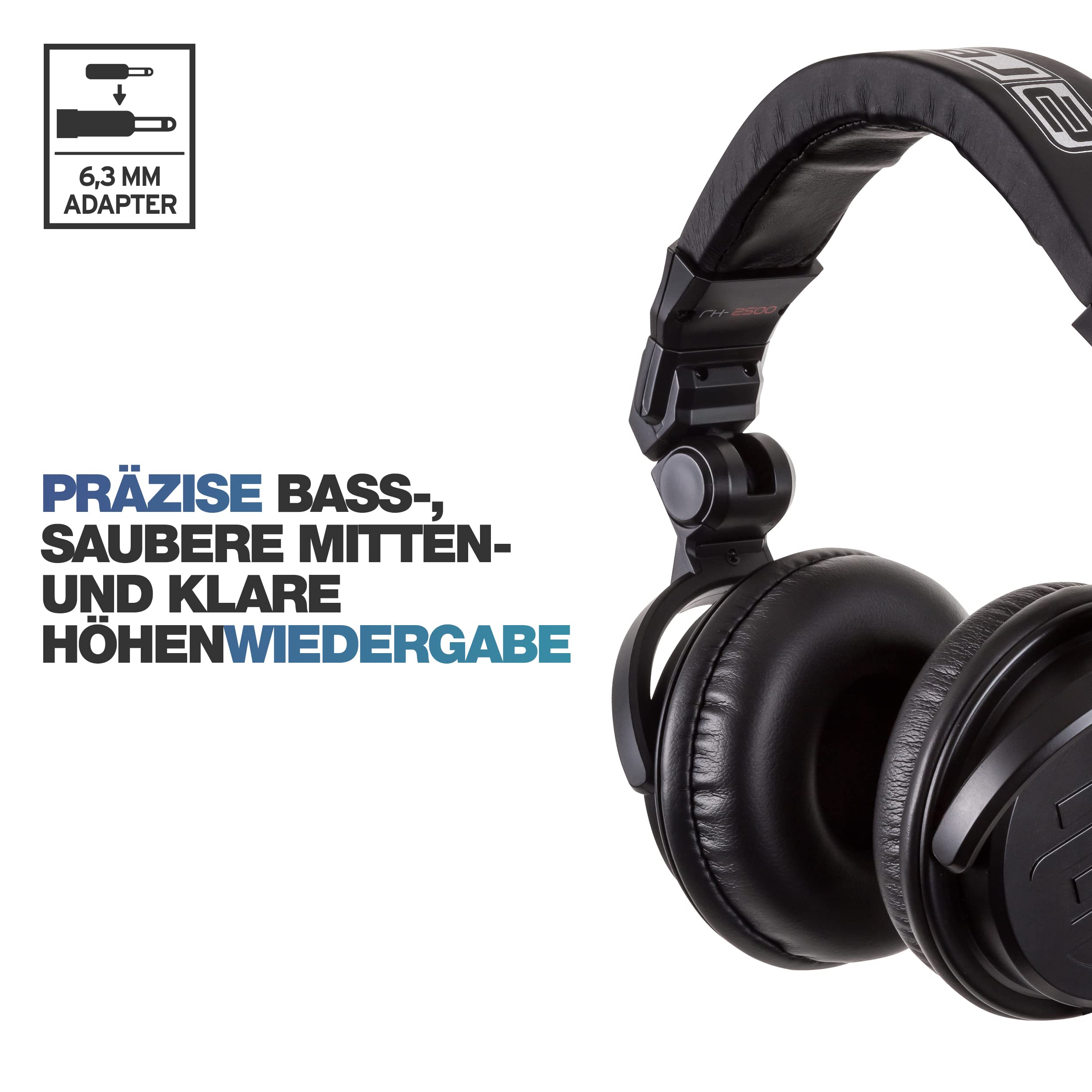 Reloop RH-2500 - Professioneller DJ-Kopfhörer in Dreh- und Klappbauweise, hervorragende Klangqualität dank Kobaltkapsel mit hohem Wirkungsgrad, präzise Bass-, saubere Mitten- und klare Höhenwiedergabe