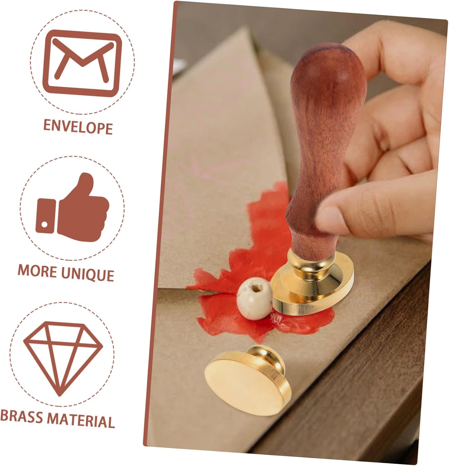 Wax Sealer Stamp Head Brass Replacement for Envelope Packing image 3