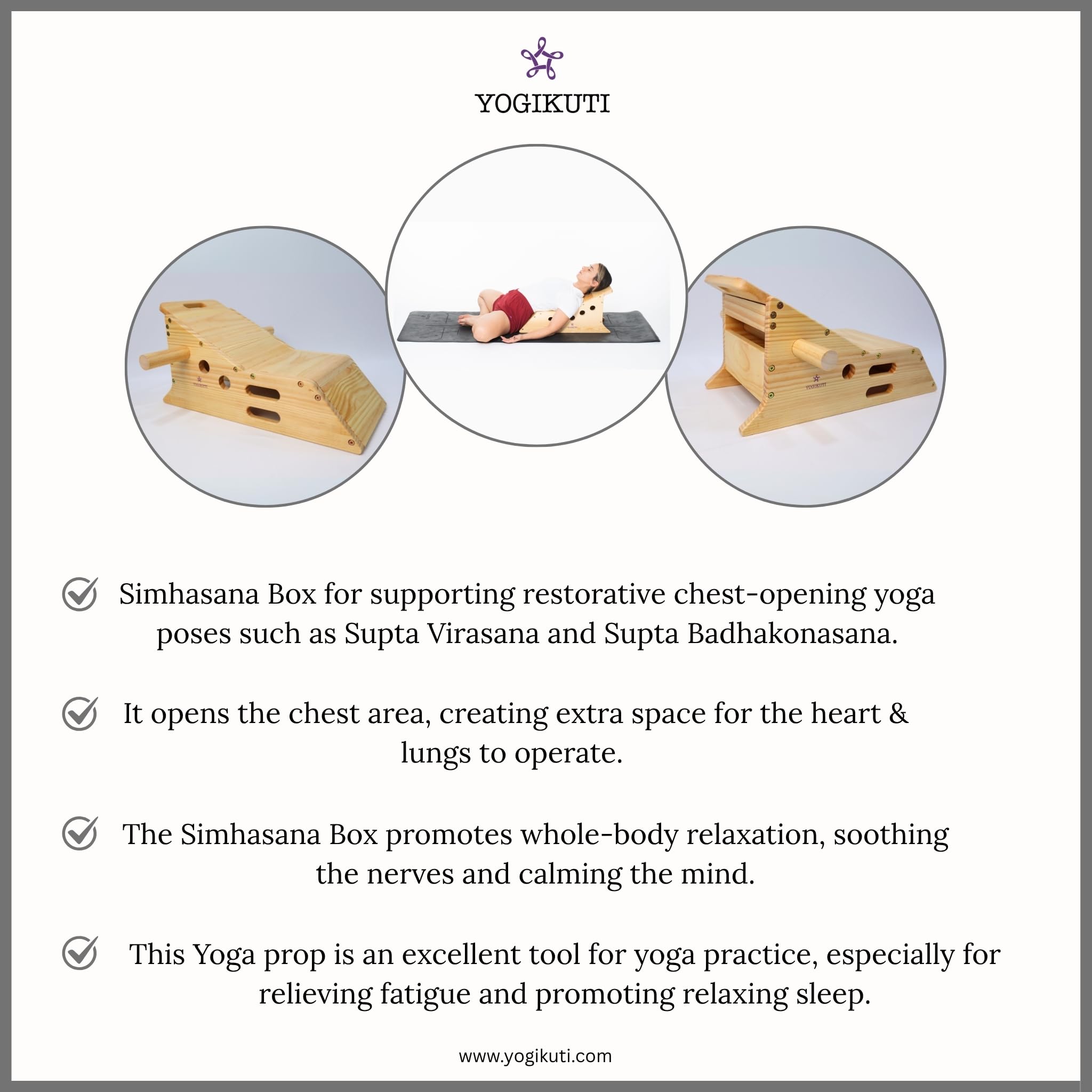 Singhasan Box – Yoga-Herzbank, Gesichts- und Nackenentlastung für Stressabbau und Entspannung, perfekt für Erholungs- und Yin-Yoga-Praxis