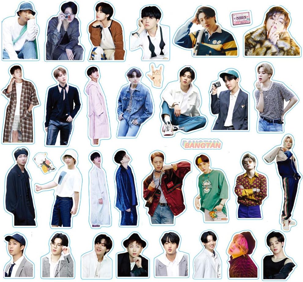 amazon com bangtan boys sticker pack 100pcs bangtan boys cartoon vinyl sticker be album sticker for laptop waterproof sticker dynamite sticker map of the soul electronics