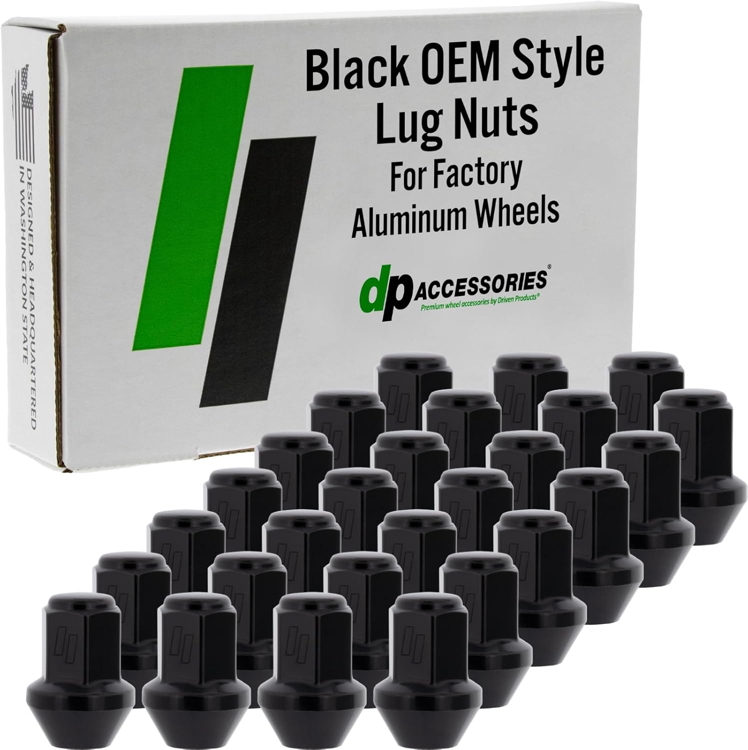 DPAccessories Chrome Lug Nuts | Compatible Replacement for Ford Lincoln | ACPZ-1012-B | for Factory/OEM Wheels Only | Set of 24 | DFO141502F-CH/024