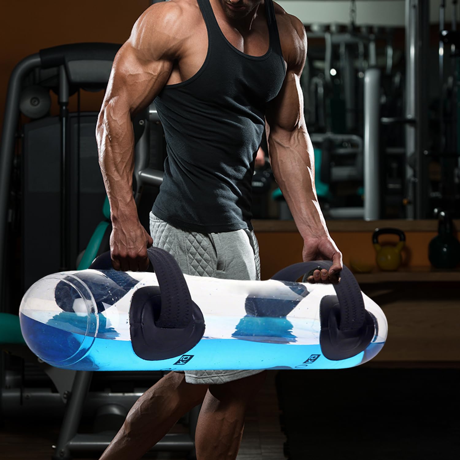 Fitness Aqua Bag - Sac d'eau réglable 35 kg, Aquabag avec pompe à air, Workout, musculation, équilibre