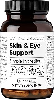 Santa Cruz Paleo Skin & Eye Capsules, Simple Daily Formula for Skin Appearance & Eye Routine, Clean Ingredients, Gluten Free, Keto & Paleo Friendly, 60 Capsules