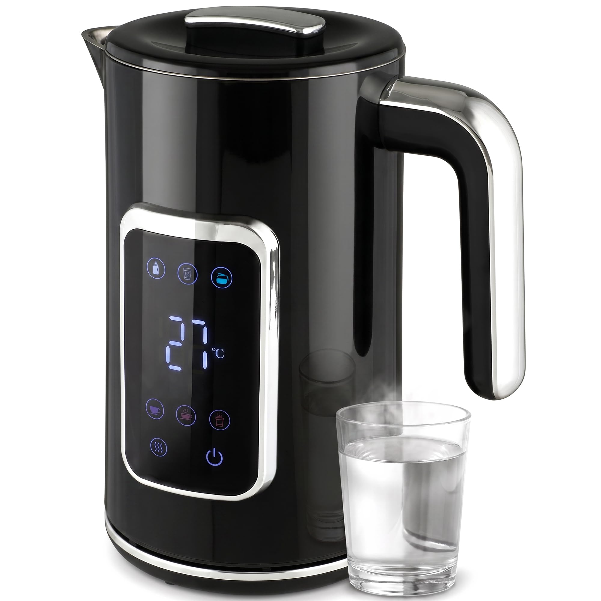 HOMCOM Electric Kettle 1.7L Fast Boil 3000W Adjustable Temperature Black