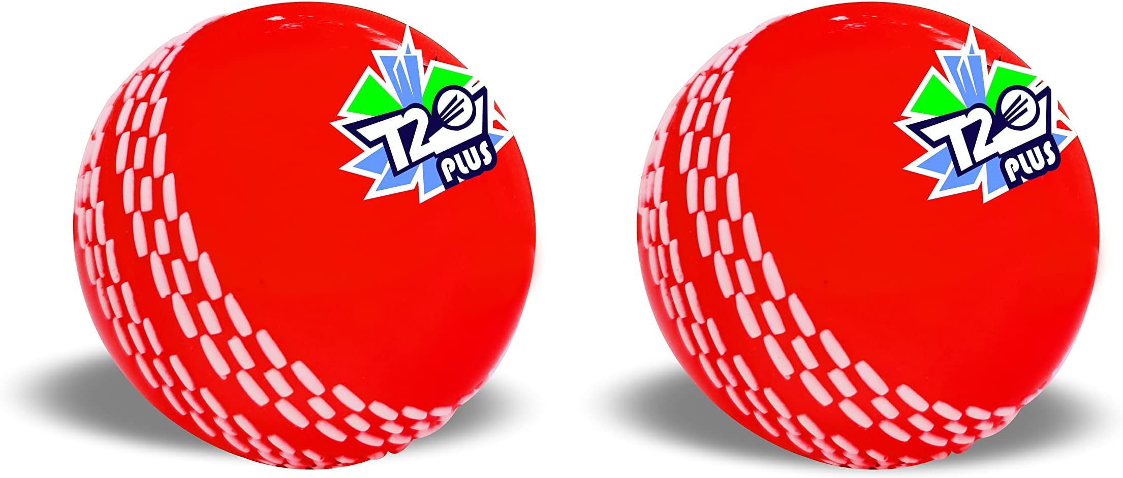 jaspo Rubber T-20 Plus Practice Cricket Ball/Wind Balls (125-130 Gms) For - Indoor & Outdoor Street Beach (Pack Of 2, Red)