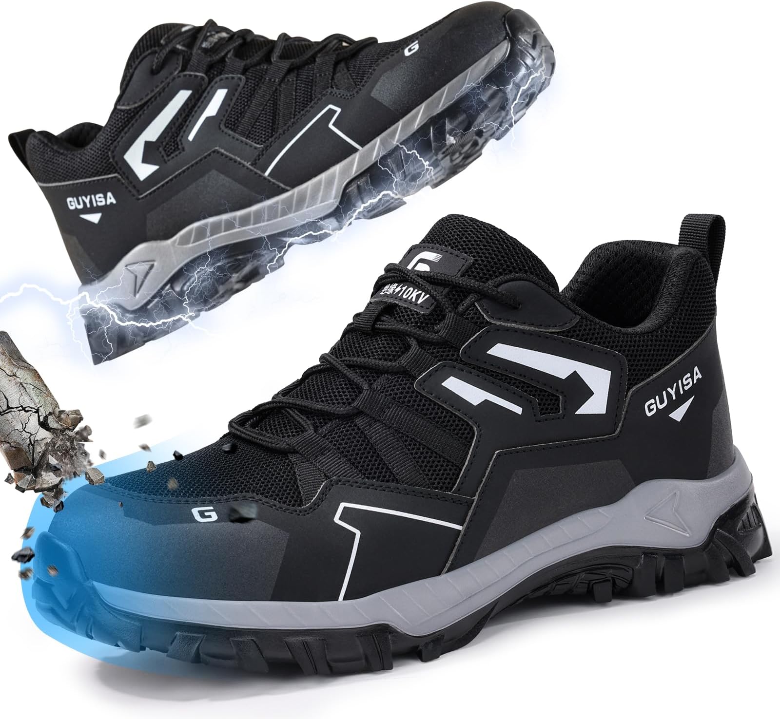 Steel Toe Shoes for Men Work Safety Shoes Industrial Construction Shoes Mid Cut Industrial Boot Work Sneakers Comfortable Lightweight Safety Shoes for Work