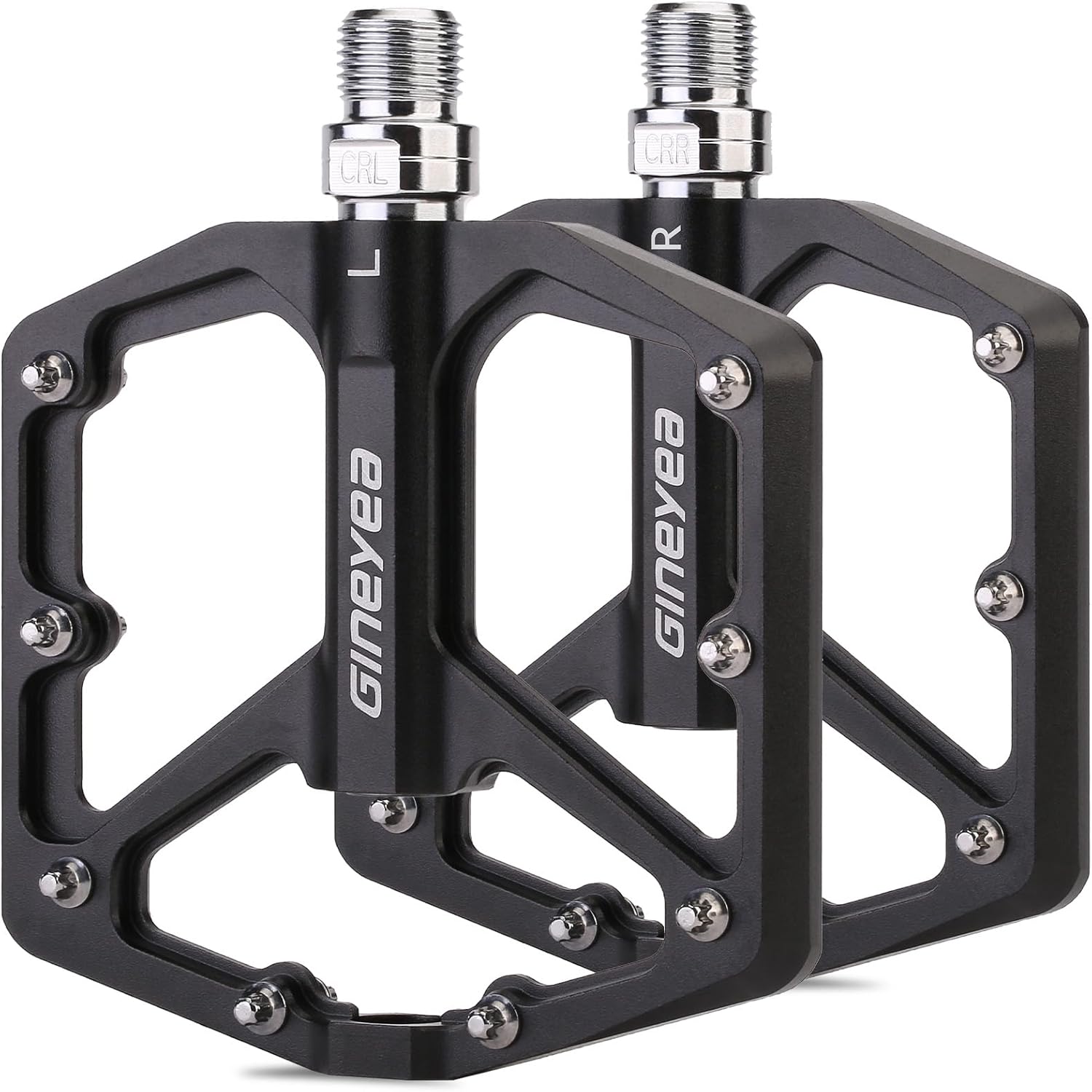 Bike Pedals, Universal Fit Bicycle Pedals Aluminum 9/16" Sealed Bearing Lightweight Wide Flat Platform for Road Mountain BMX MTB Bike