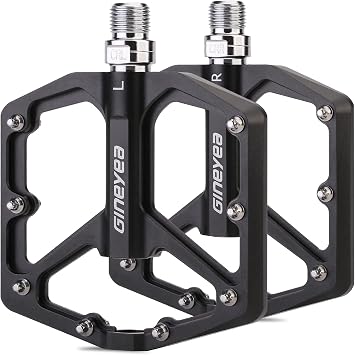 Bike Pedals, Universal Fit Bicycle Pedals Aluminum 9/16" Sealed Bearing Lightweight Wide Flat Platform for Road Mountain BMX MTB Bike