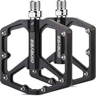 Bike Bike Pedals, Universal Fit Bicycle Pedals Aluminum 9/16" Sealed Bearing Lightweight Wide Flat Platform for Road Mountain BMX MTB Bike