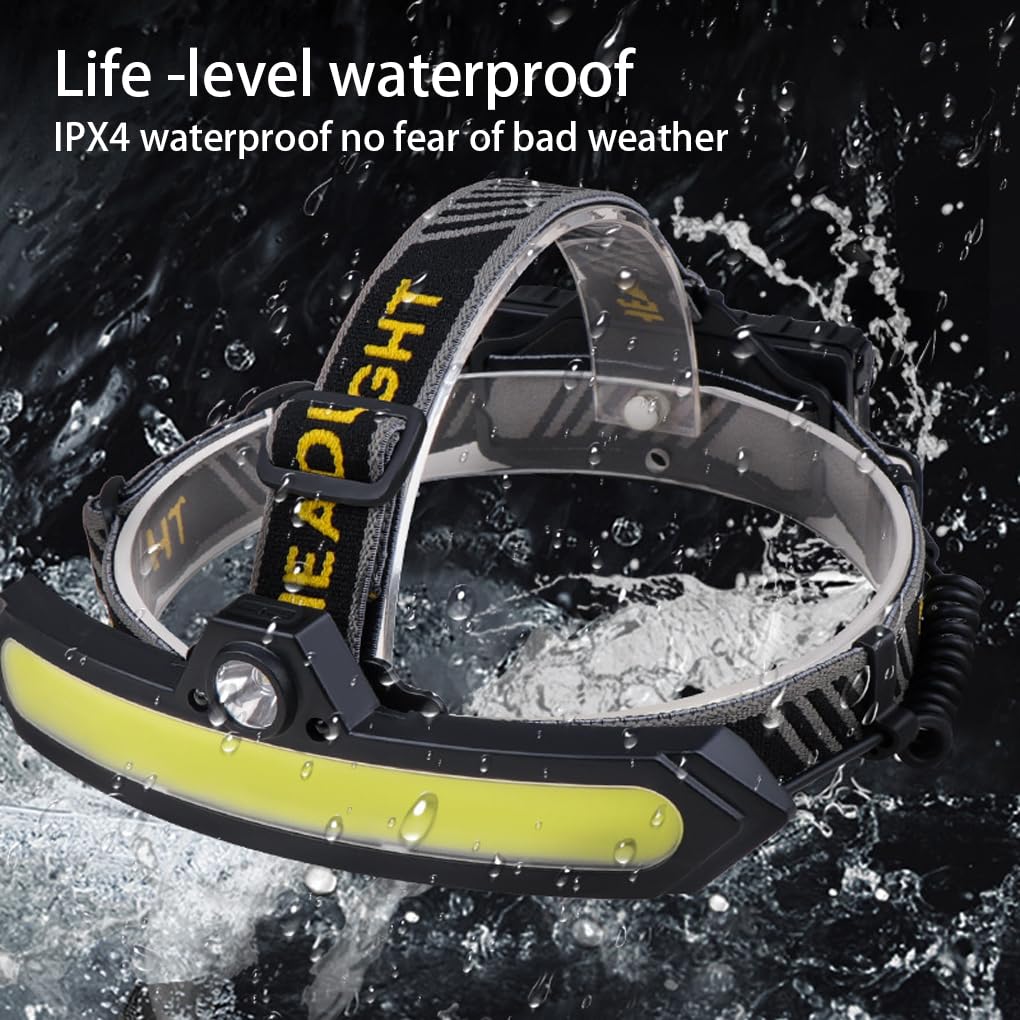 Set di 3 fari ricaricabili USB regolabili multiuso per ciclismo, escursionismo, arrampicata, luce di emergenza integrata, batteria integrata
