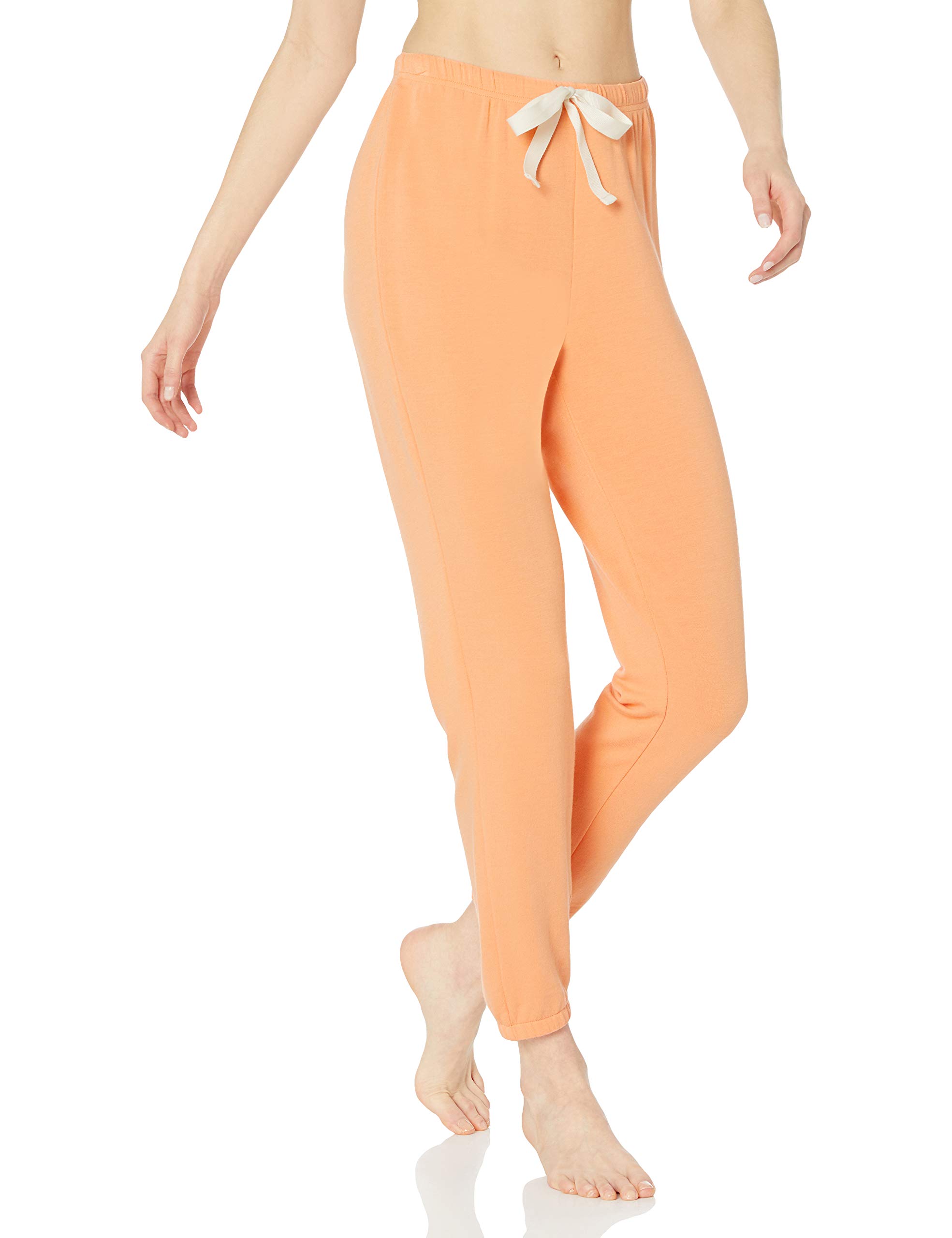 Amazon Essentials Women's Pajama Jogger - Lightweight Lounge Terry, Plus Size, Coral Orange, Medium
