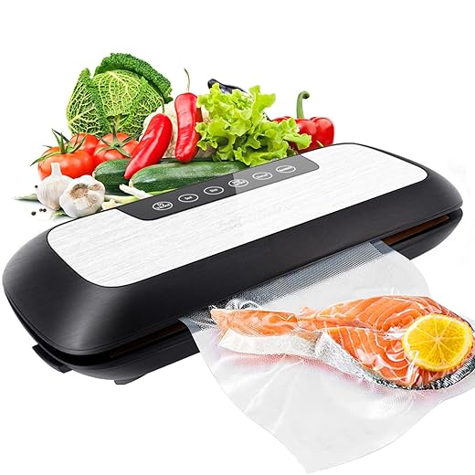Cocomox Vacuum Sealer Machine, Auto&Manual Options Food Vacuum Sealer Machine w/ Starter Kit, Dry/Moist Sealing Modes, Built-In Cutter, Led Indicator Lights Food Sealer For Food Storage, Sous Vide