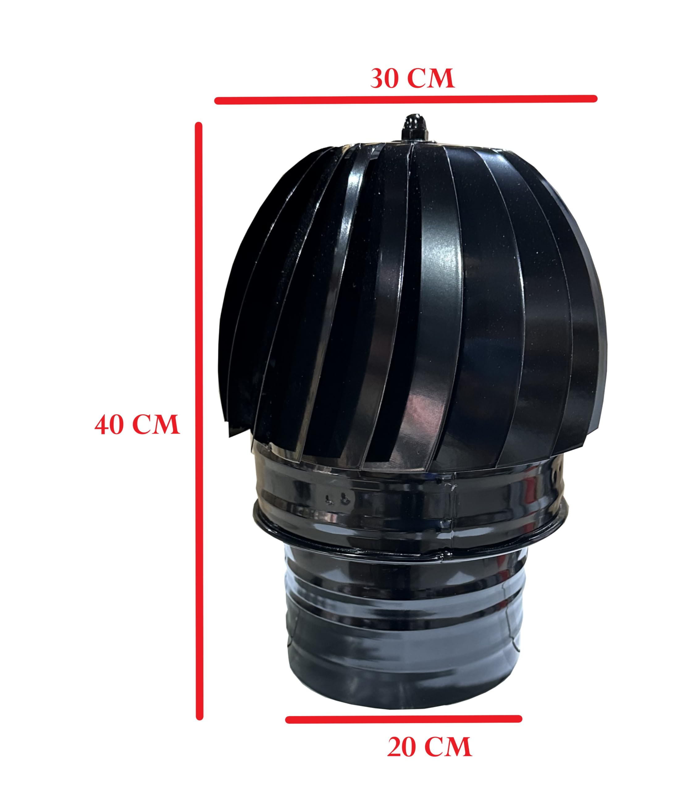 Sombrero para chimenea y estufas Extractor de humos Giratorio color Negro vitrificado diámetro 200mm