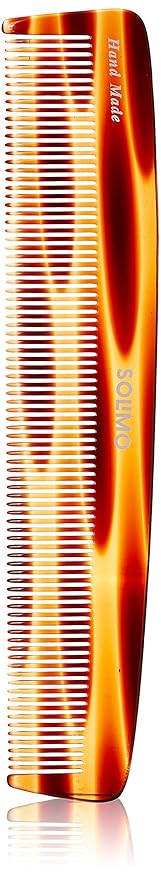 Amazon Brand - Solimo Handmade Turtle Shell Brown Extra-Long Fine-Tooth Comb, 22 cm x 4 cm