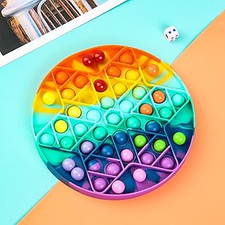 Pop Game Fidget Toy, Silicone Chess Board, Push Bubble Popper Fidget Sensory Toys,Pop It fidgets,Anxiety and Stress Relie...