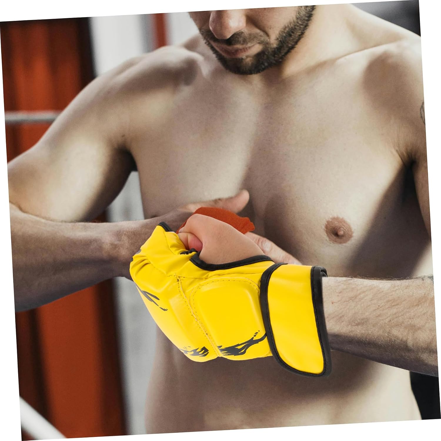 1pair Protective Boxing Gloves Half-Finger Kickboxing Mitts for Training Ergonomic Pu Material Breathable Design Suitable for Men Women