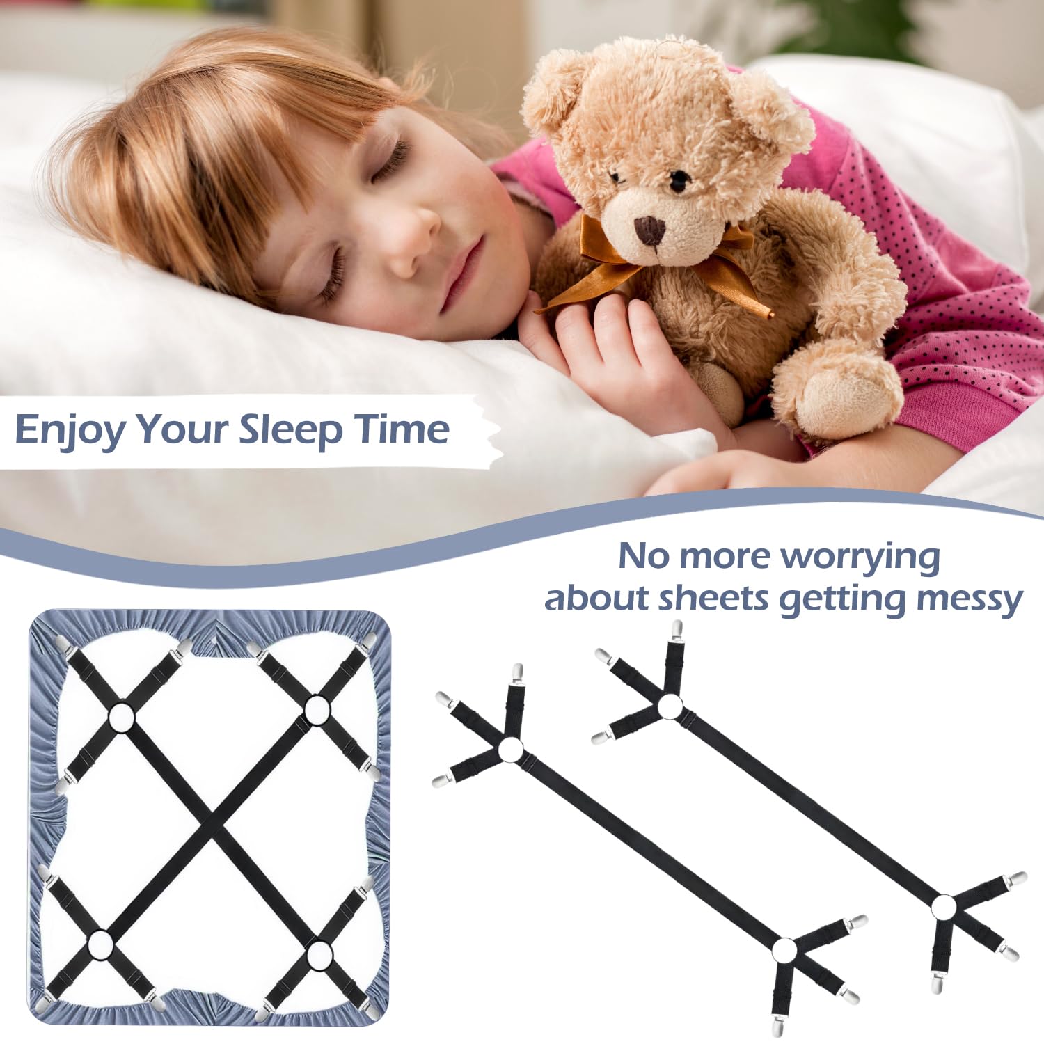 SUBTAVIK 2 Pcs Bed Sheet Clips - Image 4