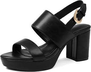 Marc Ford Platform Heels for Women Chunky Heels Sandals with Ankle Strap Fashion Open Toe Block Heels for Summer Dress 2026