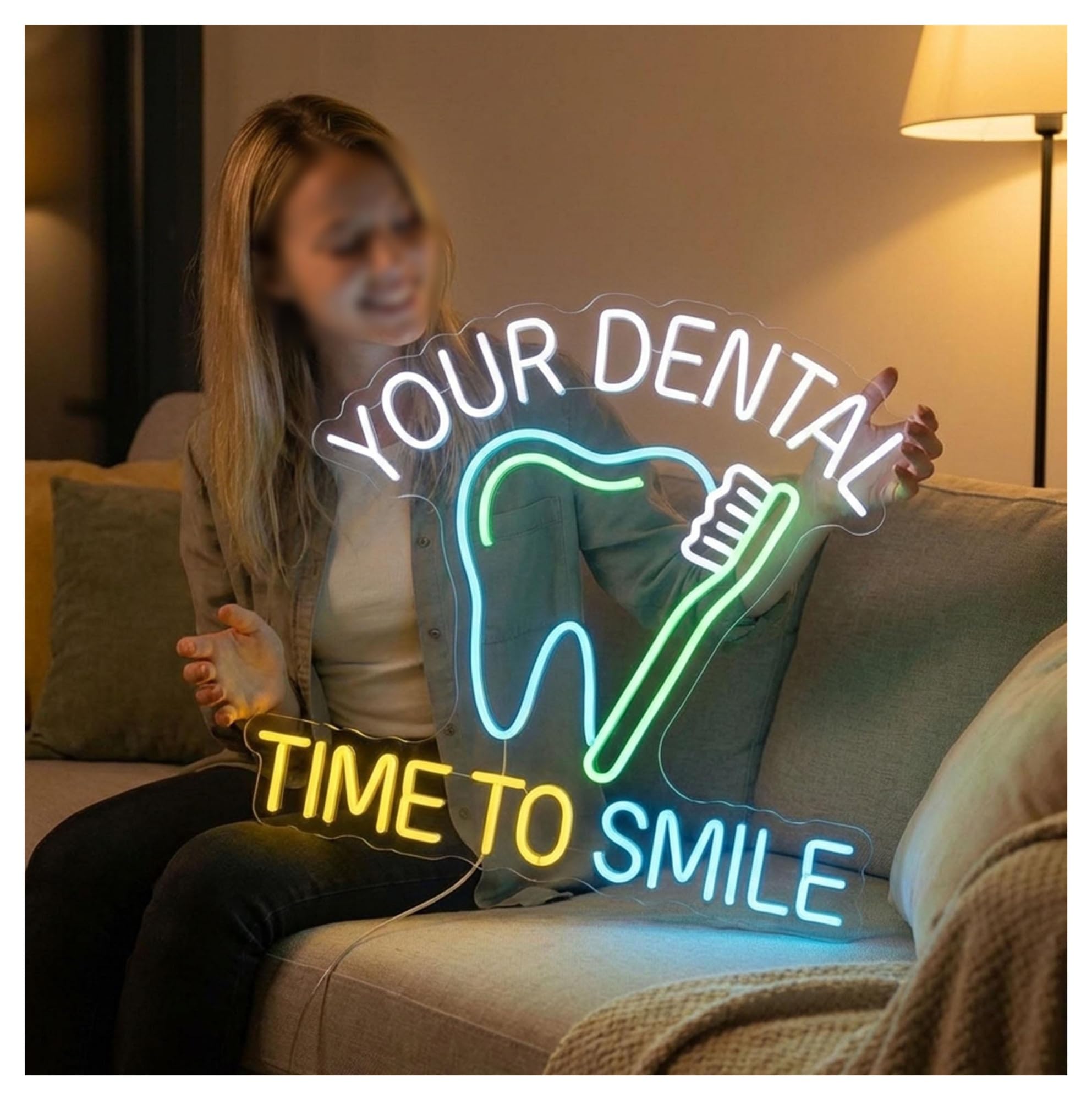 Insegna al Neon Insegna Al Neon Del Negozio Della Clinica Odontoiatrica Dello Spazzolino Da Denti