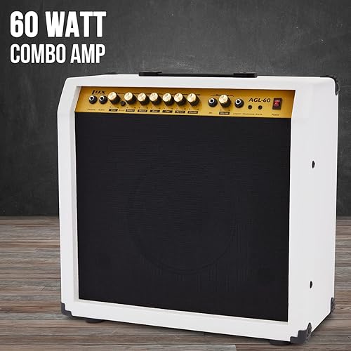 Miniatura 50 de LyxPro Amplificador de guitarra eléctrica de 60 vatios Combo de estudio de estado sólido y amplificador de escenario con altavoz de 10 pulgadas
