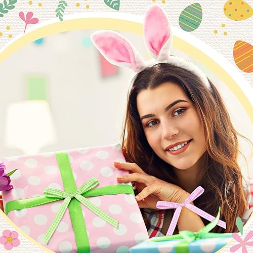 Miniatura 4 de Cinta de tela a cuadros de Pascua, cinta de guinga de primavera, cinta de alambre a cuadros, cinta de bricolaje para Pascua, día de San Valentín,