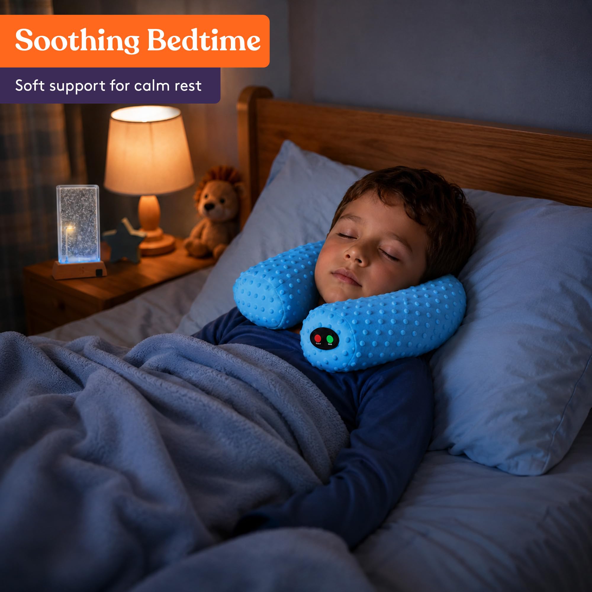 Special Supplies Oreiller sensoriel Vibrant pour Le Cou pour Enfants et Adultes, Housse Douce en Velours Peluche avec Stimulation thérapeutique texturée, Relaxation apaisante de l'esprit et du Corps,