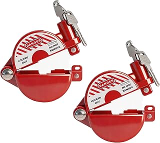 2 Pack Gate Valve Lockout with Safety Padlock, Hose Bib Lock, Water Spigot Lock, Hose Lock for Outside Faucet, Outdoor Faucet Lock