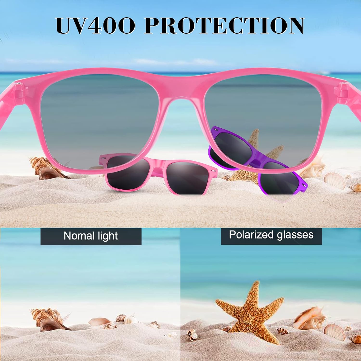 FEPITO 24 Packs Party Sunglasses Bulk Neon Colors Sunglasses for Birthday Party Supplies Treat Bag Fillers for Beach Pool Party Toys for Adults - Image 4