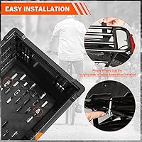 Vista 5 de Cesta trasera para bicicleta, cesta plegable para bicicleta con bolsillo de malla, cubierta impermeable, tira reflectante para bicicletas