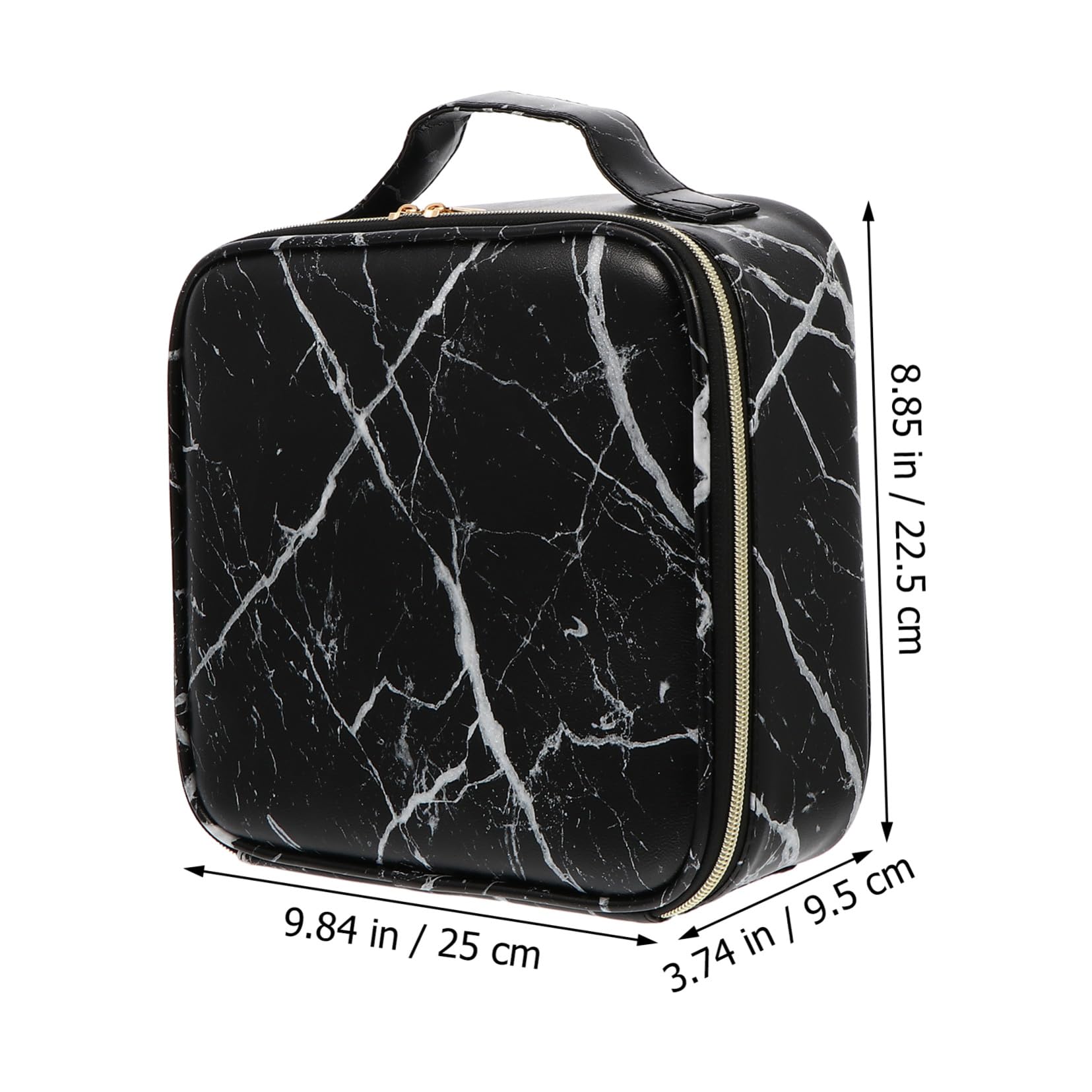 Bolsa de Maquillaje de Viaje Negra Compartimentos de PU