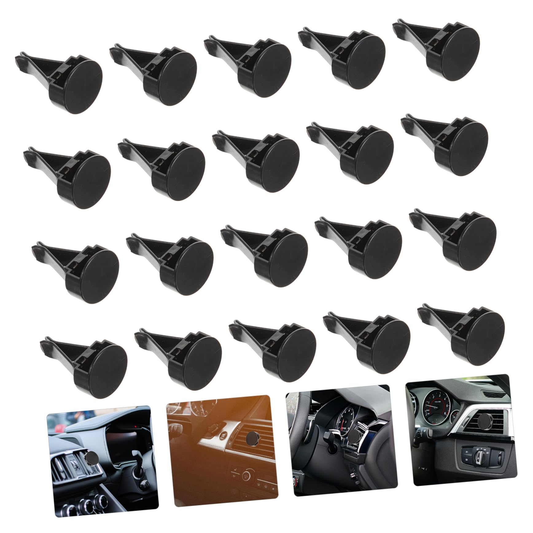 TOPBATHY Clip per Profumatore Auto in Plastico Nero Fermo Saldo Design Semplice e Texture Fine Accessori Interni Auto per Vacanze Estive