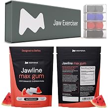 Mayena Complete Bundle | Jaw Exerciser Classic Set 4 Resistance Levels & Jawline Max Gum Watermelon / 40 pcs | Complete Product Line to Strengthen the Face & Define Jawline