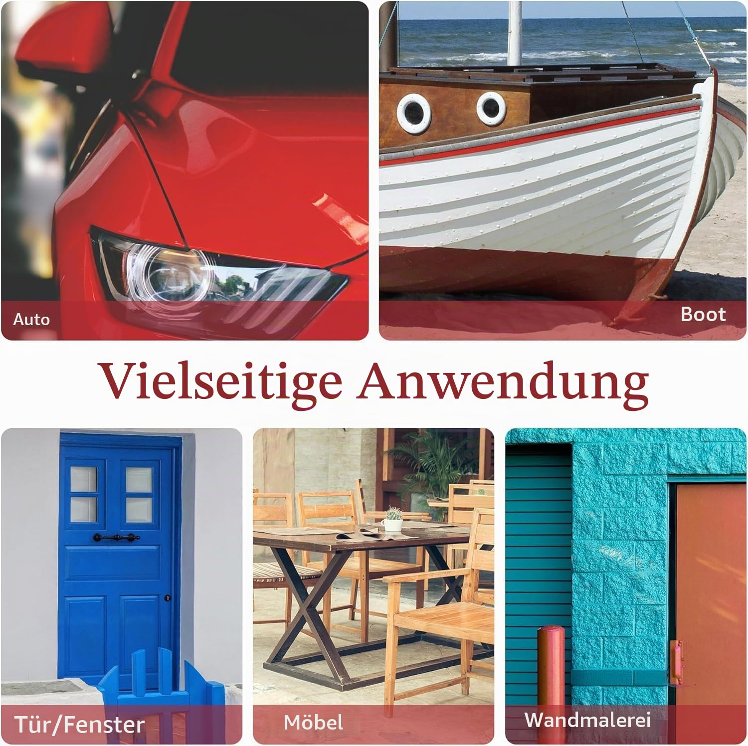 HVLP Farbspritzpistole mit 5 Düsen, 1.4mm 1.7mm 2.0mm 2.5mm und 3.0mm, 1000cc Aluminium Behälter, für Autolackierung, Lackierung von Autos