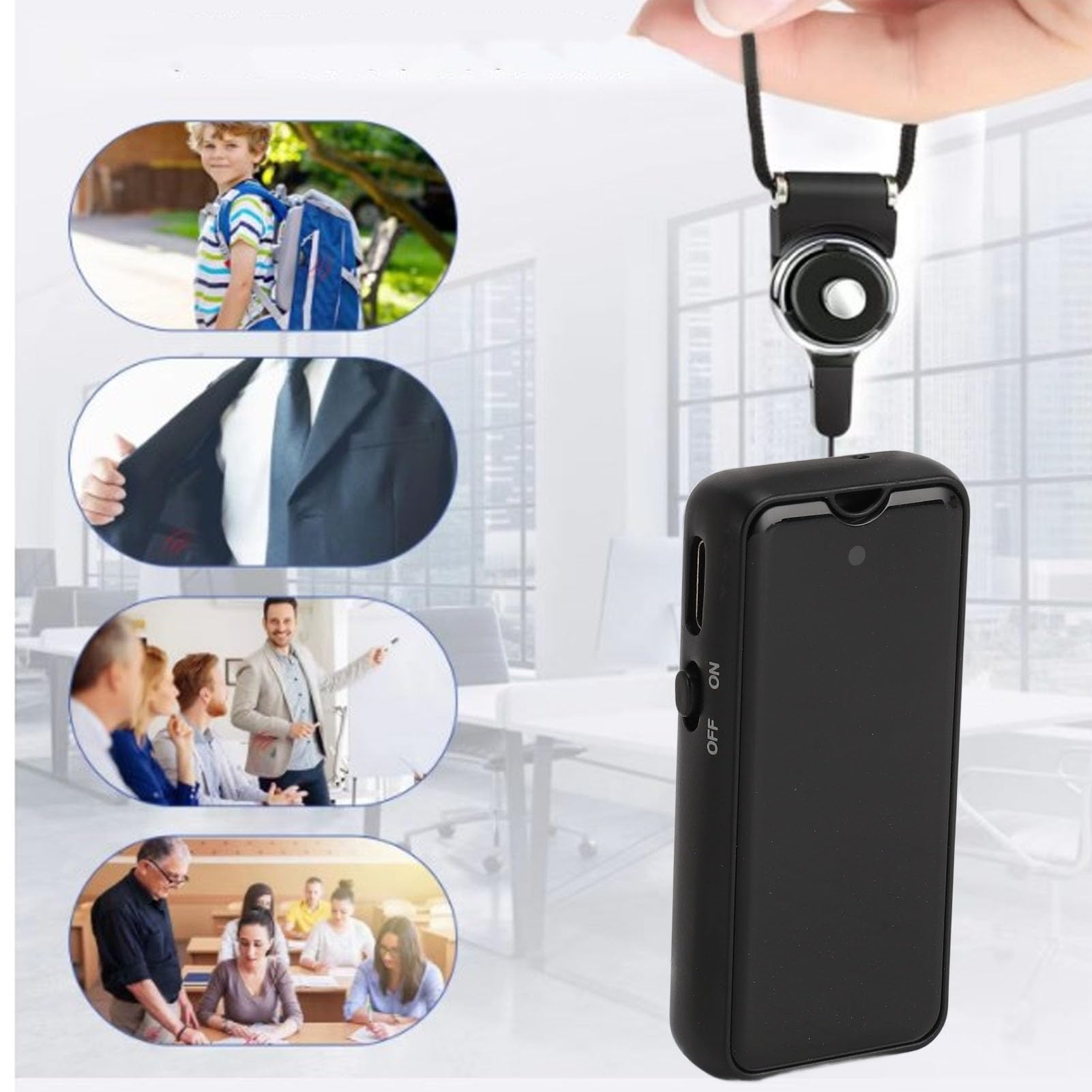 Grabadora de Voz, Reducción de Ruido Magnética Portátil Activada (con Imanes de Anillo Grandes, Diseño de Superficie de Vidrio) para Conferencias Entrevistas (64GB)