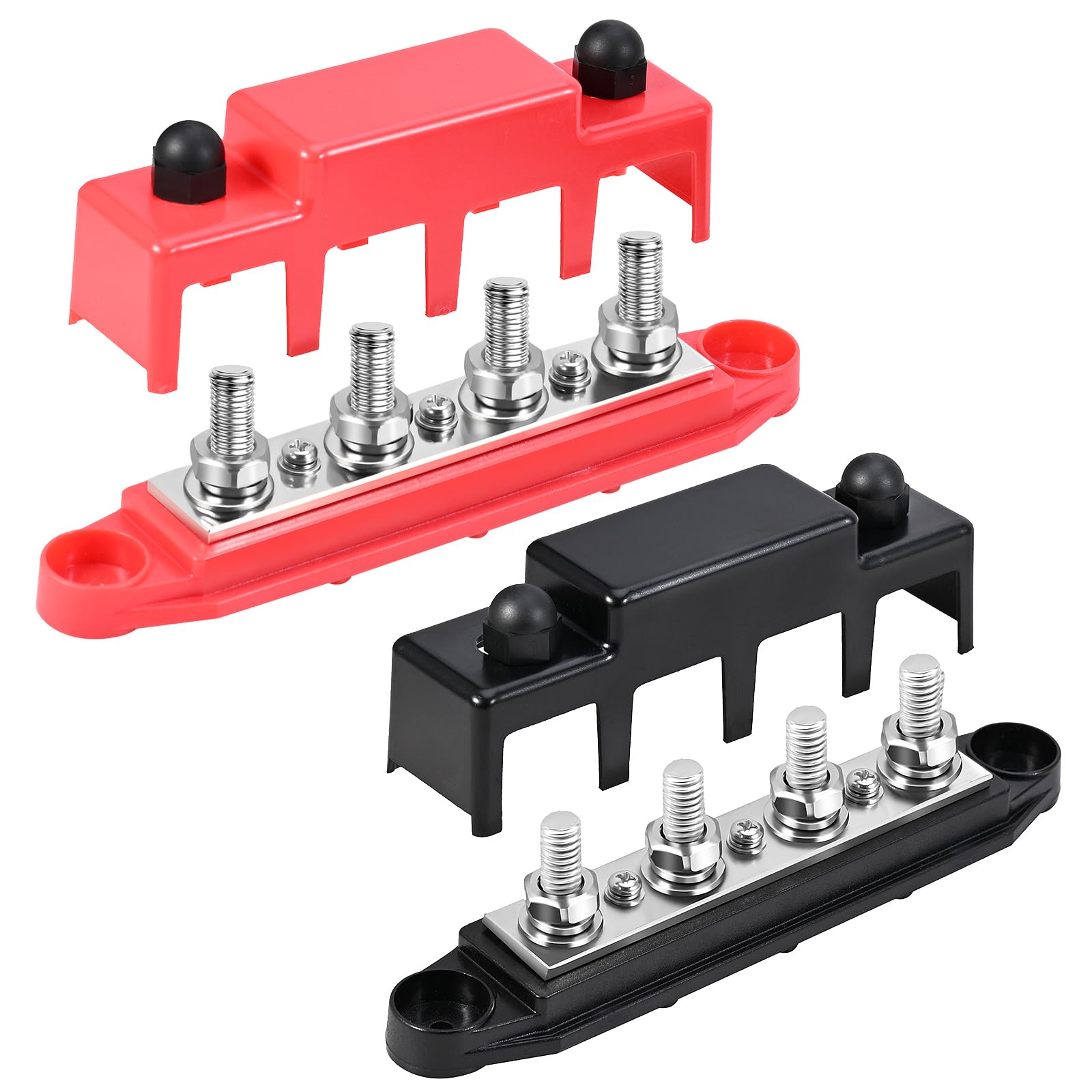 FEITON Power Distribution Block, 12V 150A Bus Bar, 5/16" Studs Terminal Strip, 12-48V Heavy Duty Terminal Block, Positive & Negative Junction Block