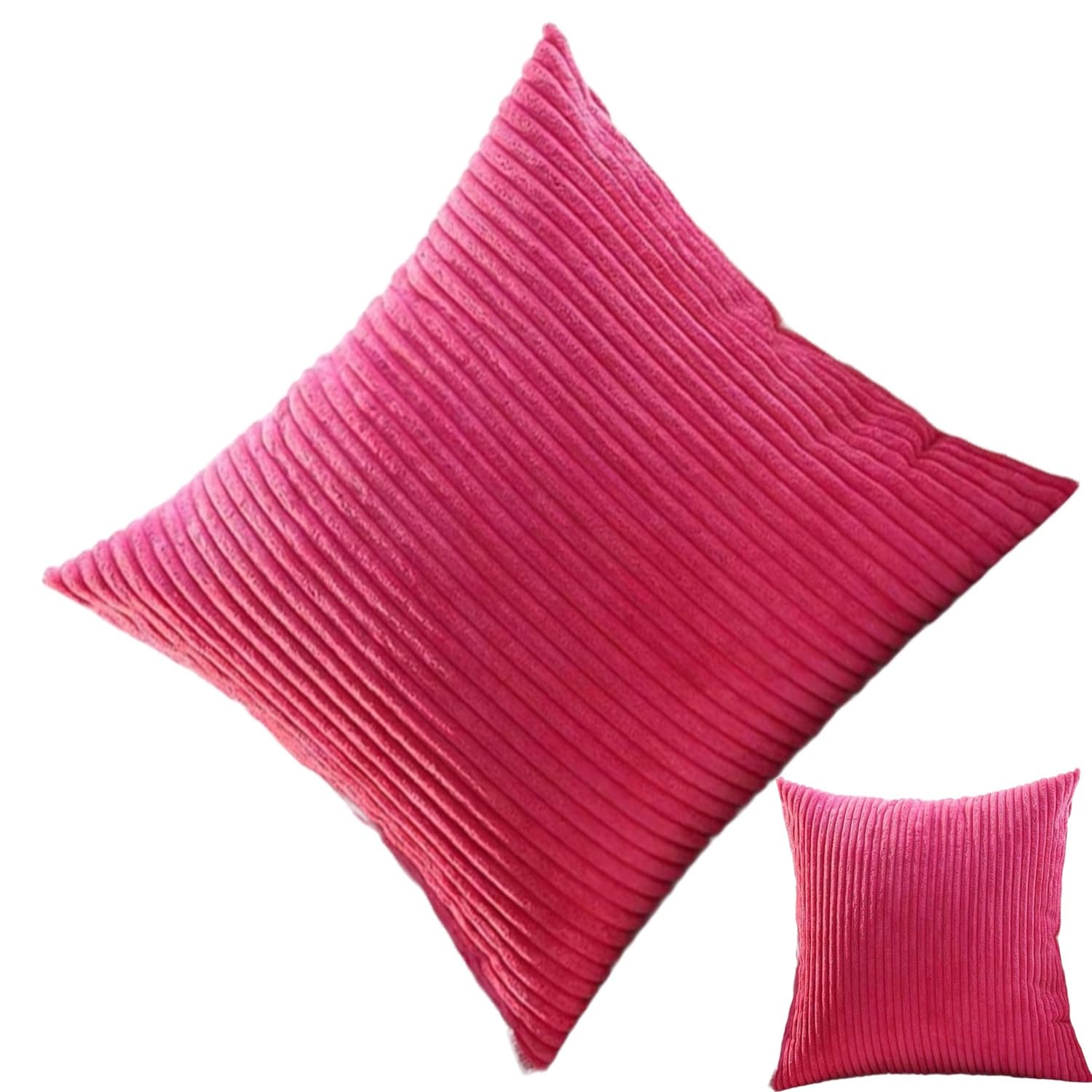 ILiemao 2 Pack Corduroy Soft Decorative Square Rectangle Throw Pillow Cover 60x60 50x70 80x80 cm Cushion Covers Pillowcase, Home Decorations for Sofa Couch Bed Chair(W21,2pcs 45x45cm)