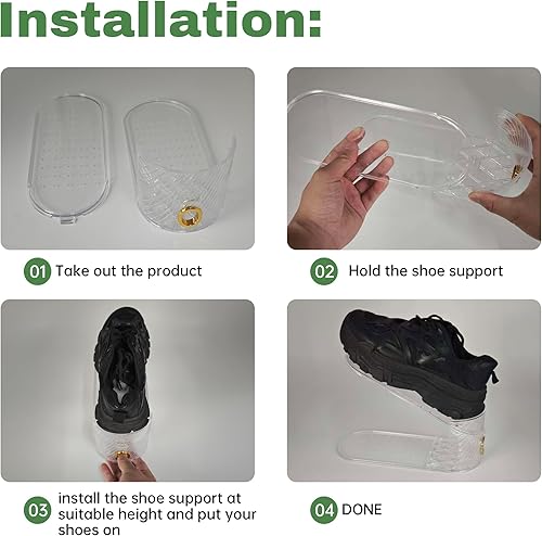 Miniatura 4 de Organizador de ranuras para zapatos, paquete de 10 ranuras para zapatos, puede ahorrar un 50% de espacio en los apiladores de zapatos, dispositivo