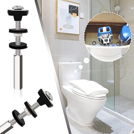 Kit de tornillos para tanque de inodoro, acero inoxidable, 2 piezas miniatura 2