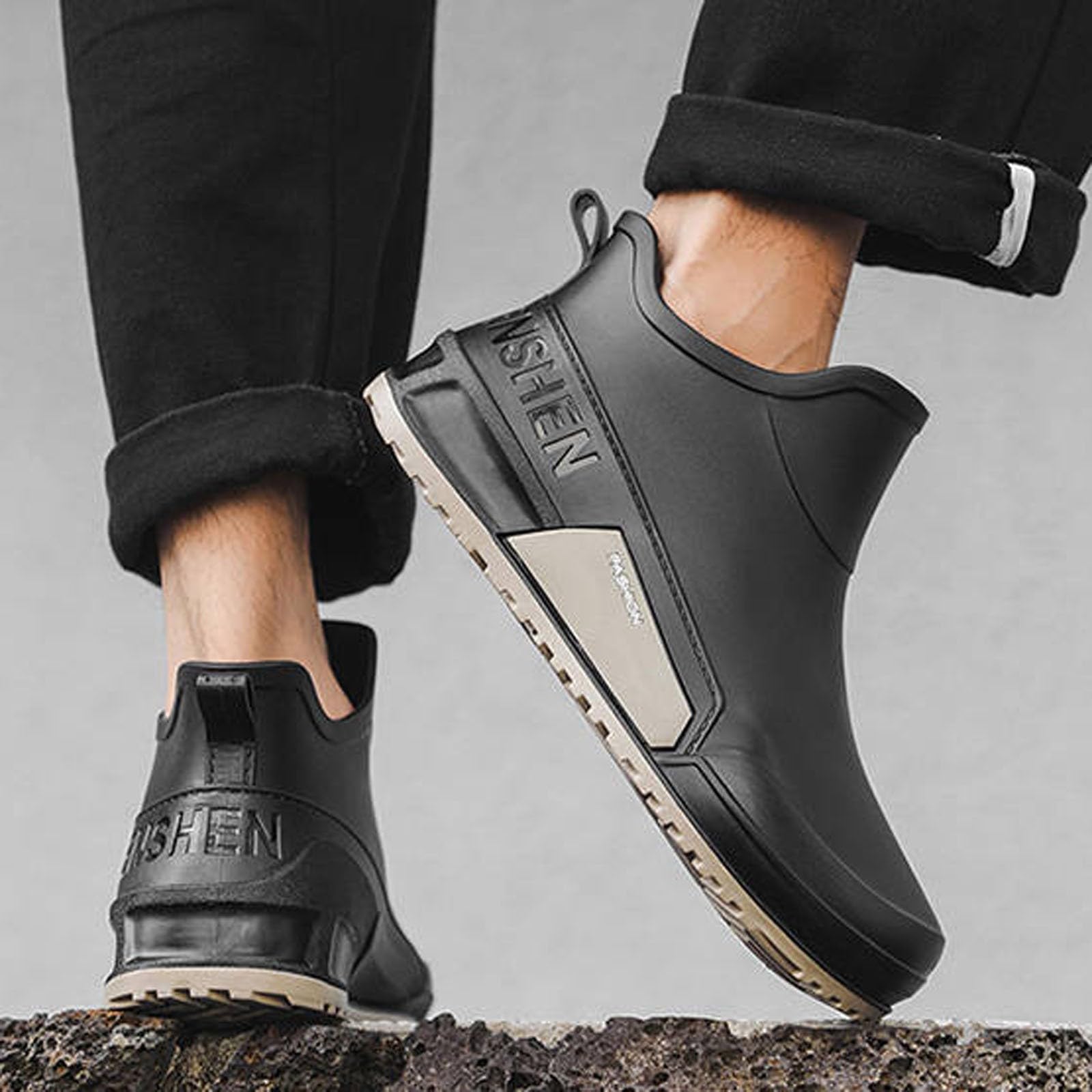 Zapatos de Lluvia para Mujer Calzado cómodo sin Cordones diseño Moderno Ideal días lluviosos Conjuntos Informales Impermeables Todas Estaciones