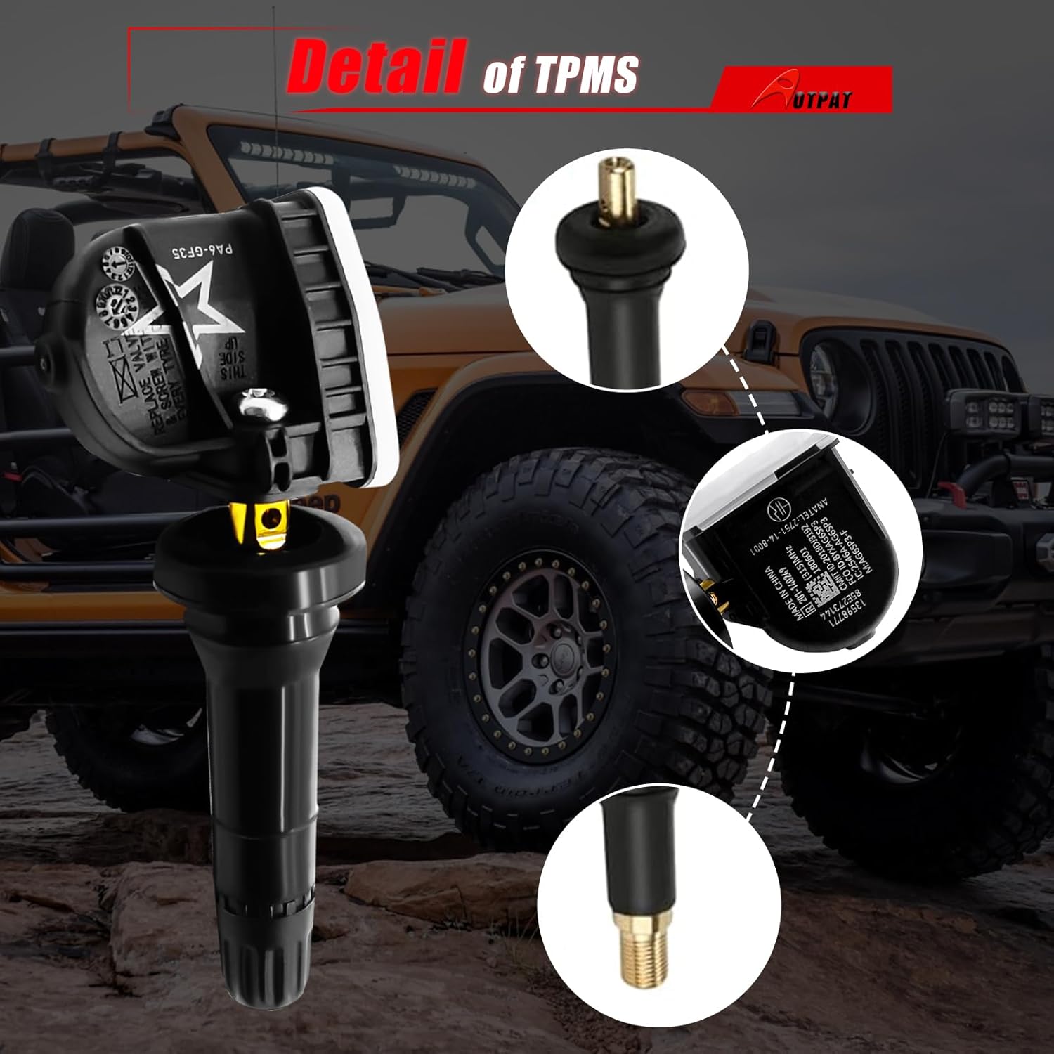 Pre-Programmed TPMS Sensor 315Mhz Fits for:-Chevy for:-GMC Canyon, for:-Buick Cascada for:-Saturn Aura, for:-Hummer H2, for:-Cadillac, for:-Pontiac Replacement 13598771 13586335 15825475(4Pcs)