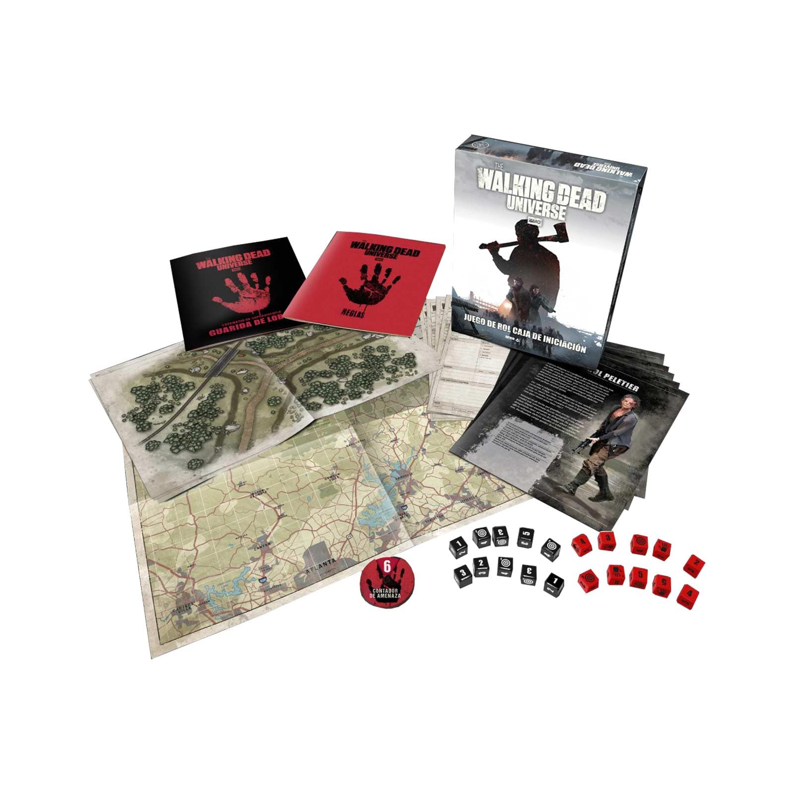 Devir – The Walking Dead Universe: Caja de Inicio | Juego de rol de Supervivencia y Aventuras | Basado en el Sistema Year Zero Engine | Incluye Dados, Mapas y Personajes Icónicos (WDCAIN)