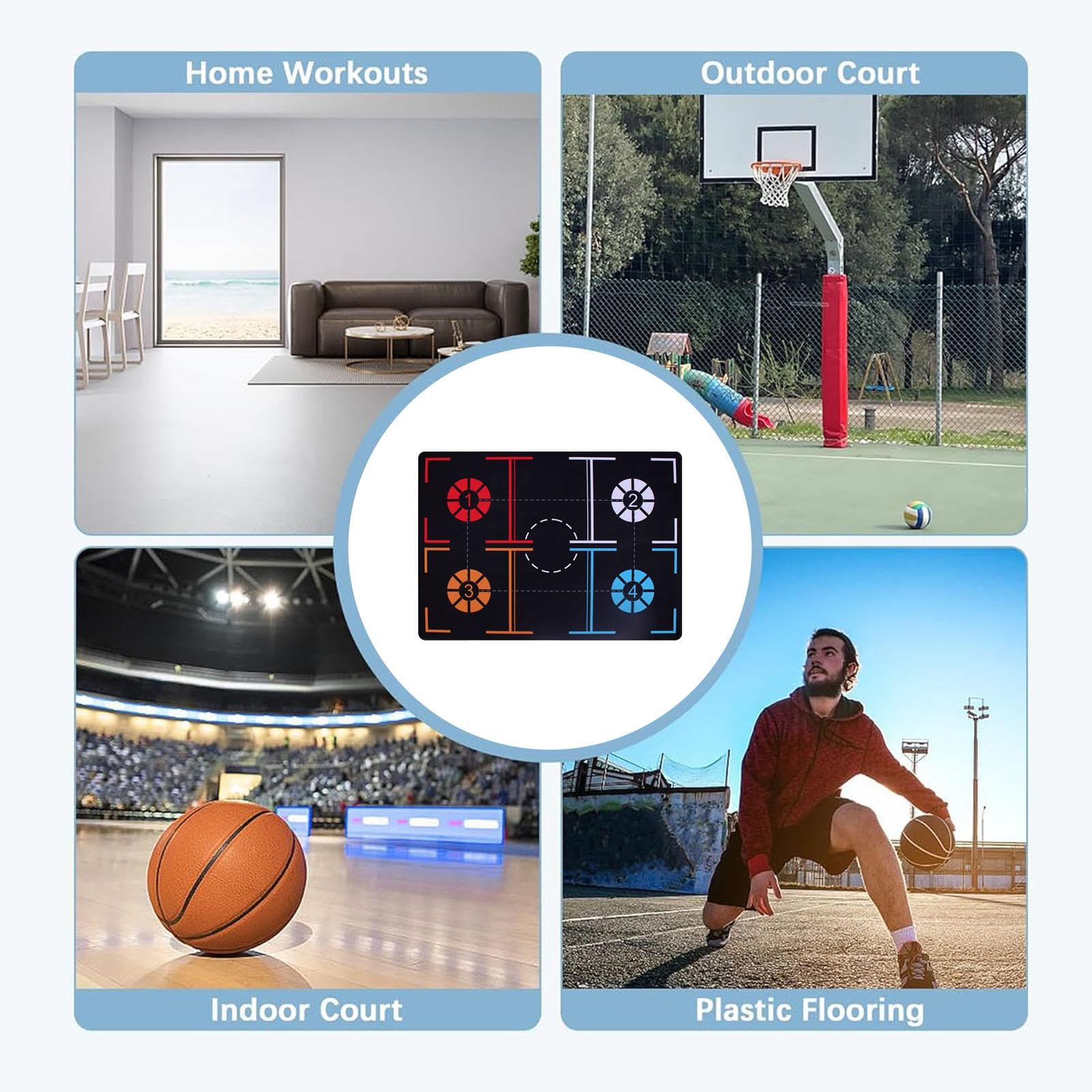Tapete de entrenamiento para baloncesto, tapete de entrenamiento para adultos y niños, almohadilla de entrenamiento para interiores y exteriores, para mejorar las habilidades de baloncesto en parques