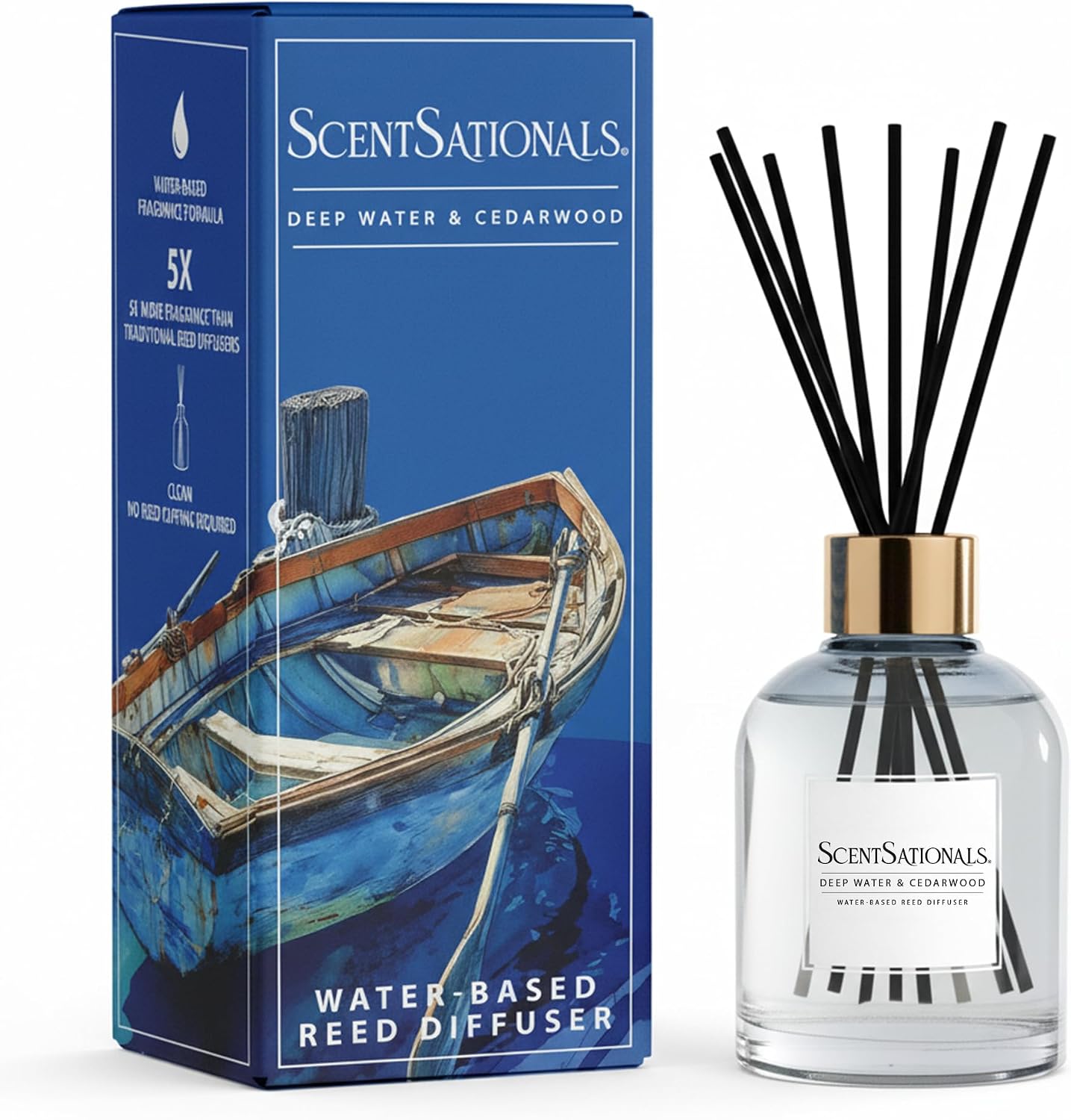 ScentSationals Deep Water & Cedarwood Water-Based Reed Diffuser - 5 FL OZ