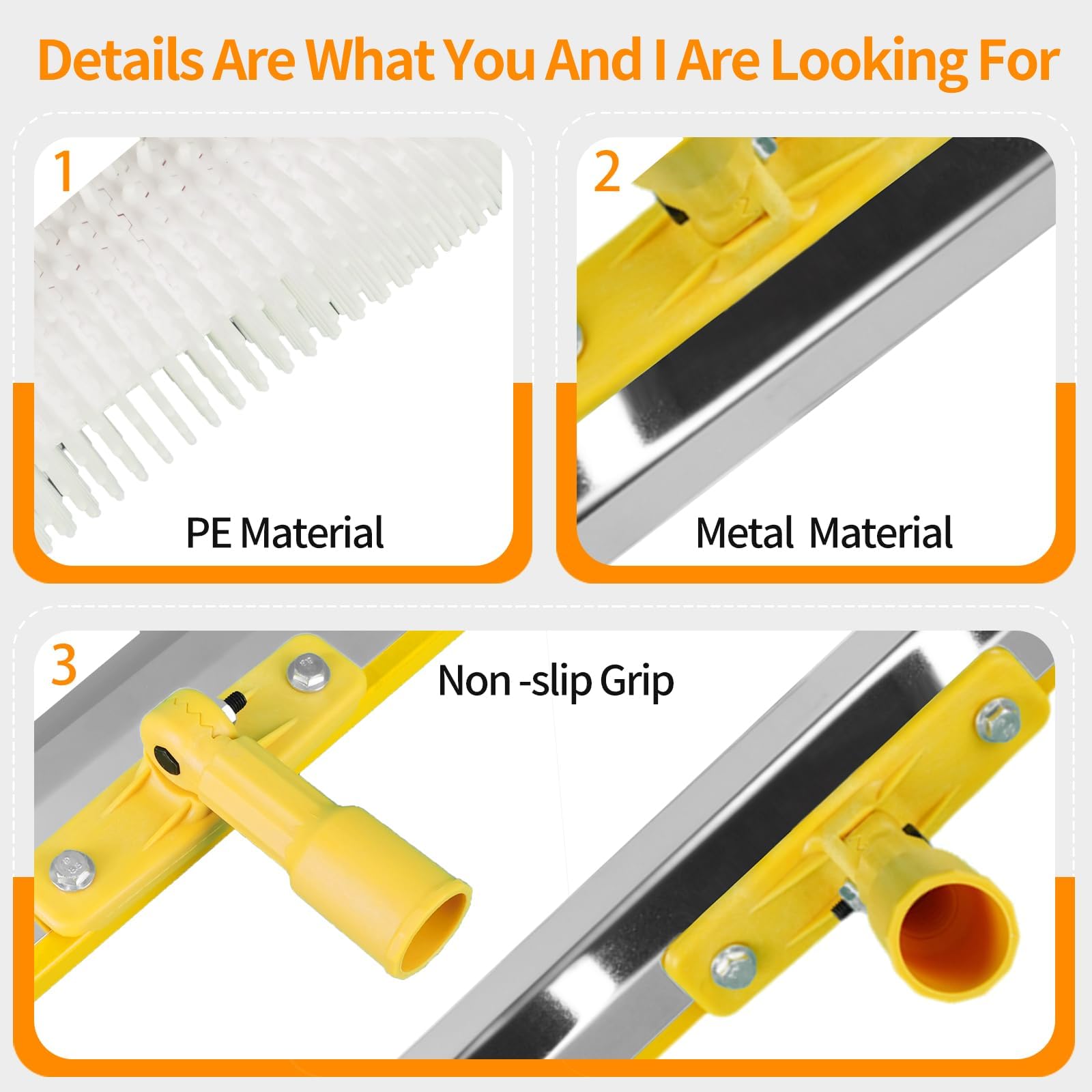 Noliven Upgraded Self Leveling Concrete Tool Kit - Spiked Roller, Paint Roller, Spiked Shoes, Self-leveling Nail, Gloves, Stainless Steel Scraper and Leveling Rake for Epoxy Floor and Cement - 4