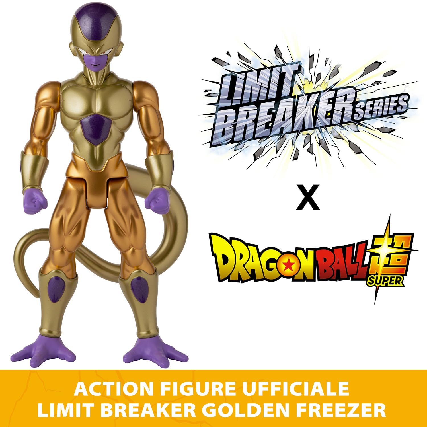 Dragon Ball Super Bandai Figurina Gigante Limit Breaker 30 cm - Golden Freezer - Licenza Ufficiale Dragon Ball - Grande Action Figure Freezer articolata - Giocattolo per bambini 4 anni e + - 36733