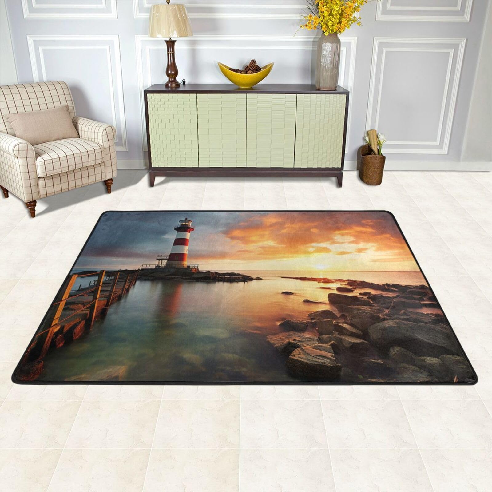 Grand tapis de sol doux pour salon et chambre enfant